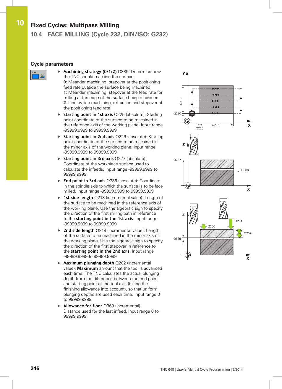 Cycle parameters | HEIDENHAIN TNC 640 (34059x-04) Cycle programming User Manual | Page 246 / 603