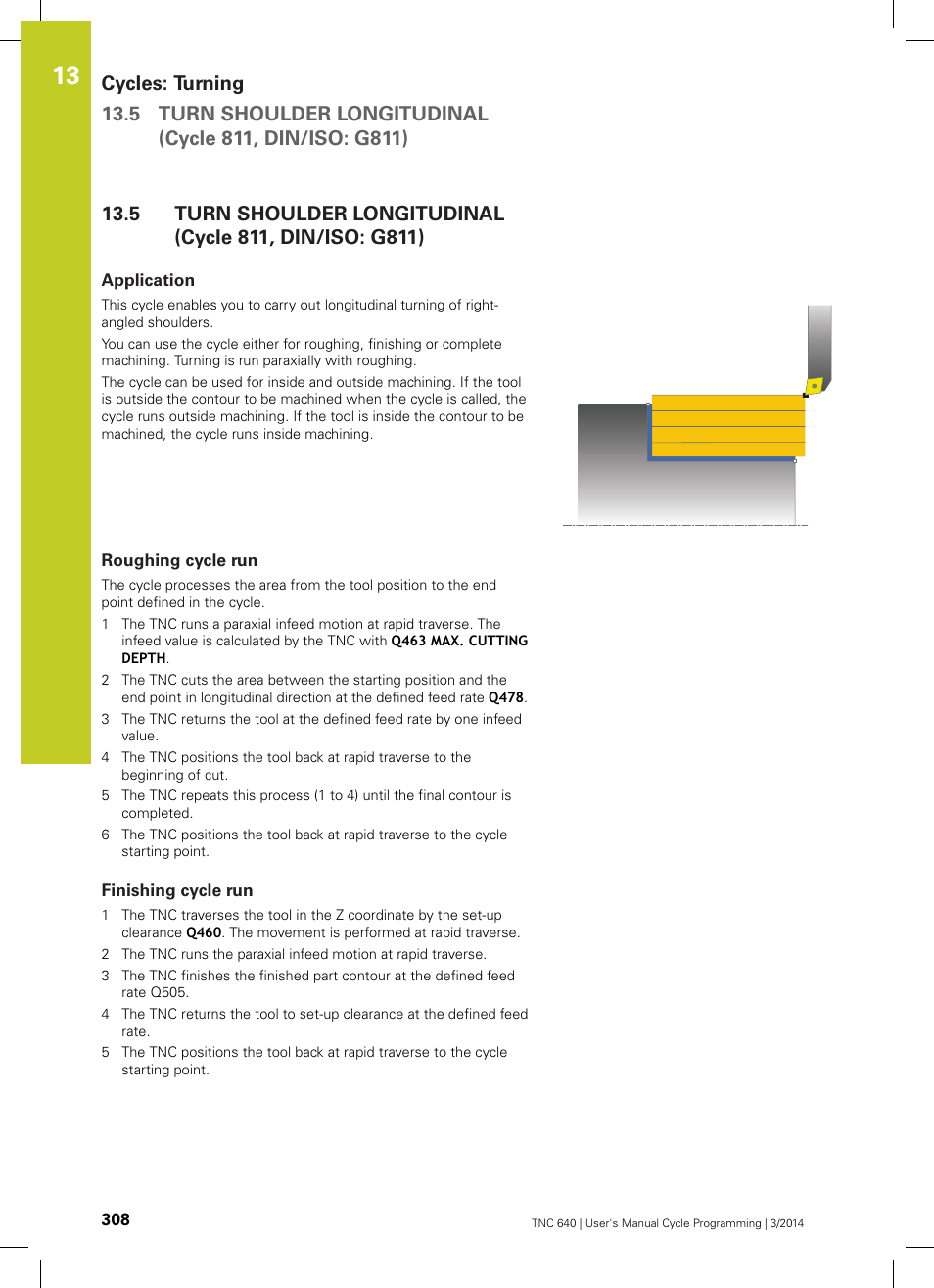 Application, Roughing cycle run, Finishing cycle run | HEIDENHAIN TNC 640 (34059x-04) Cycle programming User Manual | Page 308 / 603