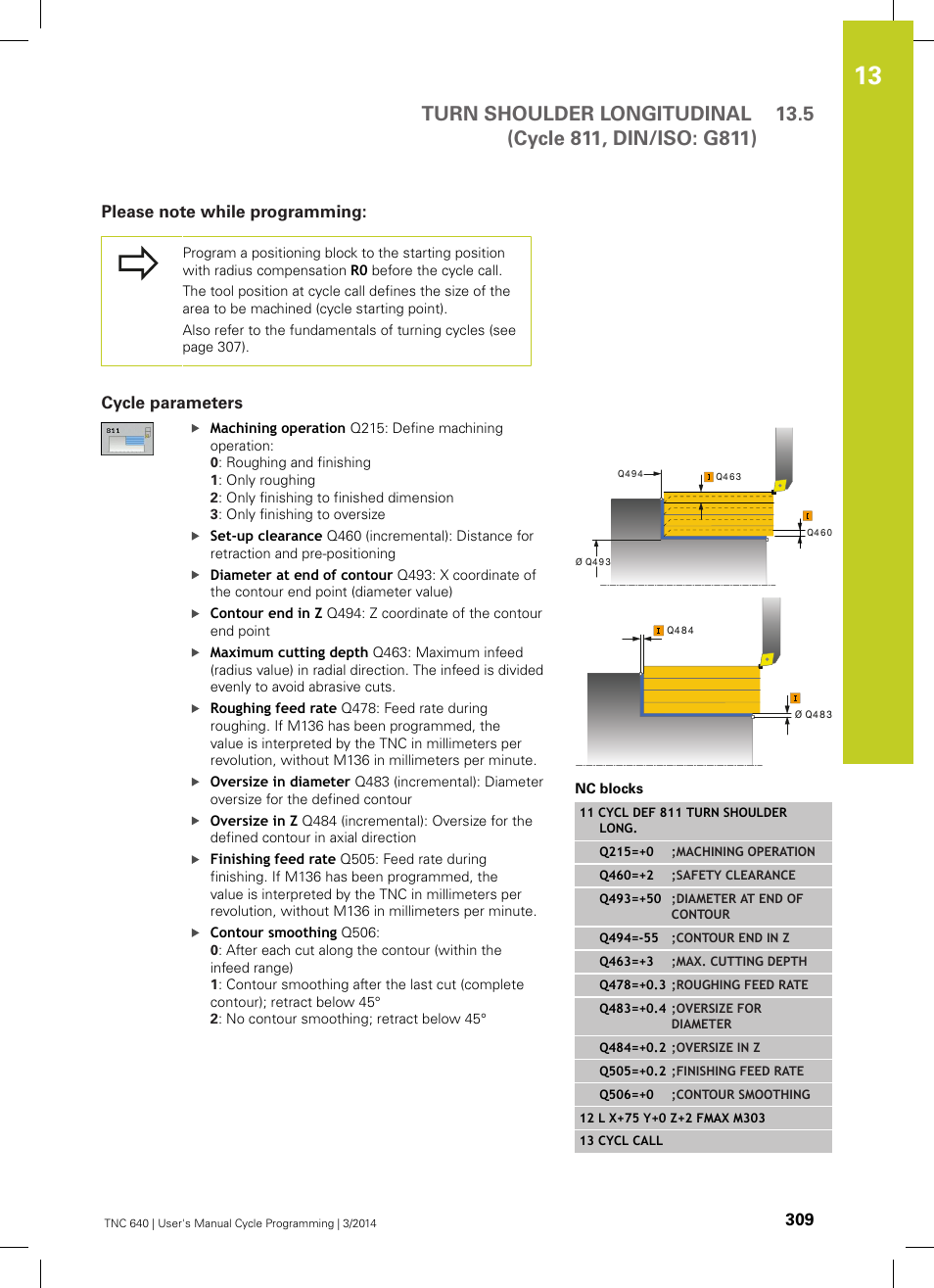 Please note while programming, Cycle parameters | HEIDENHAIN TNC 640 (34059x-04) Cycle programming User Manual | Page 309 / 603