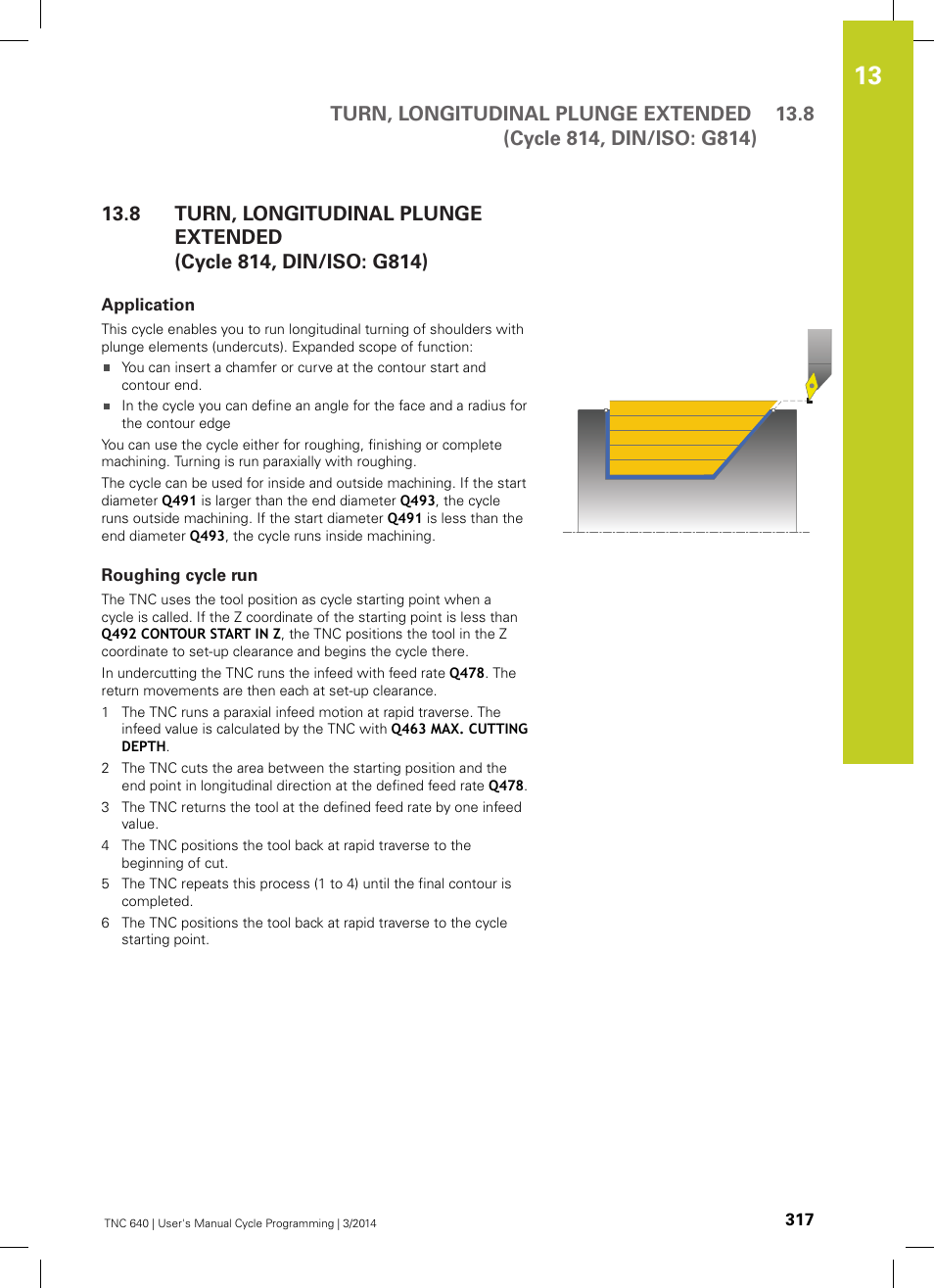 Application, Roughing cycle run | HEIDENHAIN TNC 640 (34059x-04) Cycle programming User Manual | Page 317 / 603