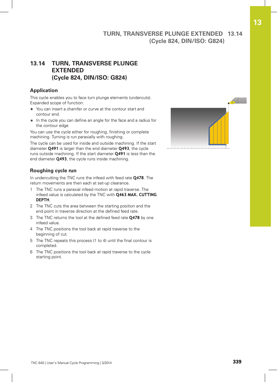 Application, Roughing cycle run | HEIDENHAIN TNC 640 (34059x-04) Cycle programming User Manual | Page 339 / 603