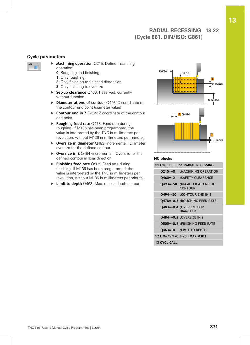 Cycle parameters | HEIDENHAIN TNC 640 (34059x-04) Cycle programming User Manual | Page 371 / 603