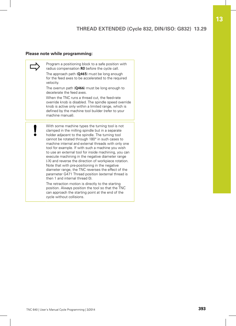 Please note while programming | HEIDENHAIN TNC 640 (34059x-04) Cycle programming User Manual | Page 393 / 603