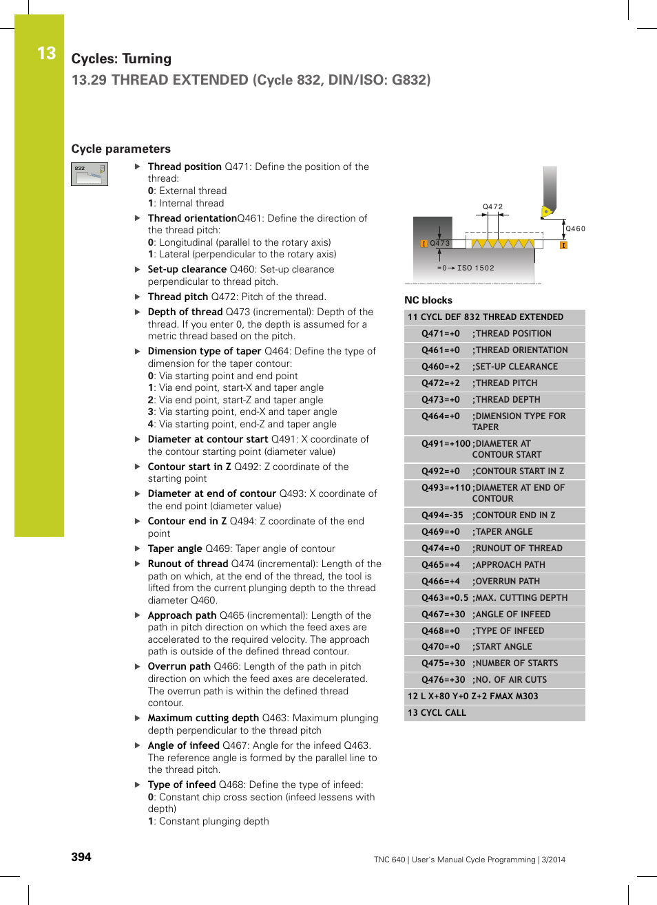 Cycle parameters | HEIDENHAIN TNC 640 (34059x-04) Cycle programming User Manual | Page 394 / 603