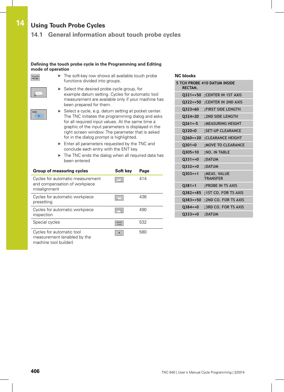 HEIDENHAIN TNC 640 (34059x-04) Cycle programming User Manual | Page 406 / 603