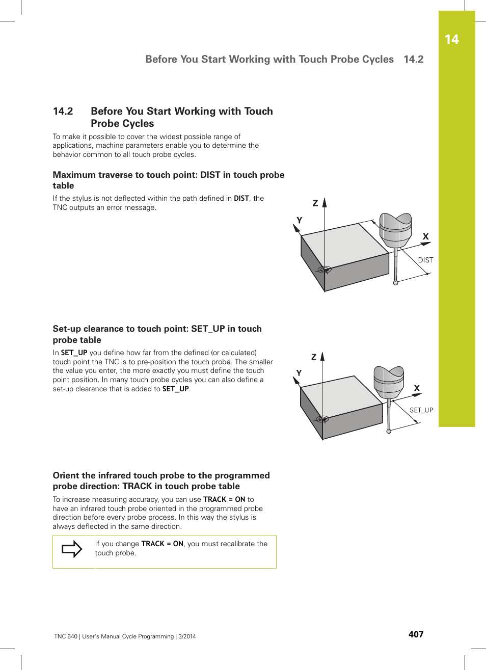 2 before you start working with touch probe cycles, Before you start working with touch probe cycles | HEIDENHAIN TNC 640 (34059x-04) Cycle programming User Manual | Page 407 / 603
