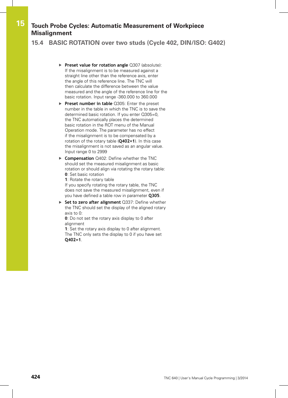HEIDENHAIN TNC 640 (34059x-04) Cycle programming User Manual | Page 424 / 603