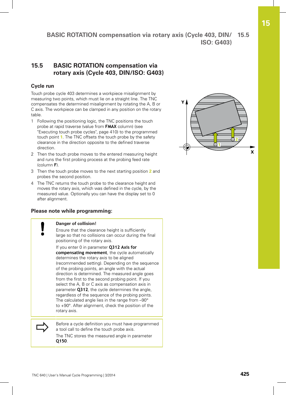 Cycle run, Please note while programming | HEIDENHAIN TNC 640 (34059x-04) Cycle programming User Manual | Page 425 / 603