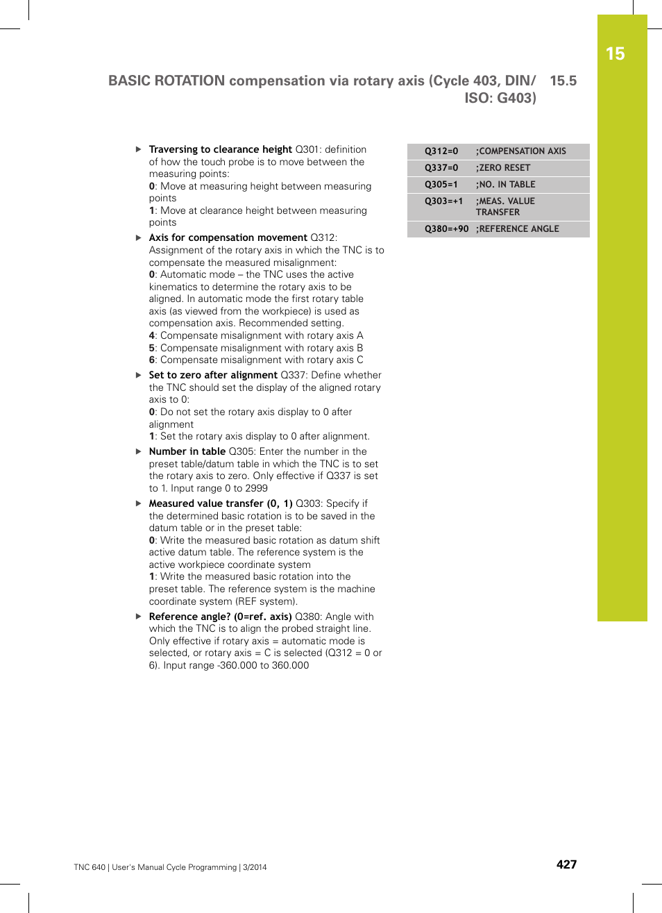 HEIDENHAIN TNC 640 (34059x-04) Cycle programming User Manual | Page 427 / 603