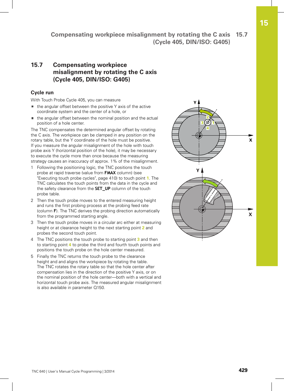 Cycle run | HEIDENHAIN TNC 640 (34059x-04) Cycle programming User Manual | Page 429 / 603