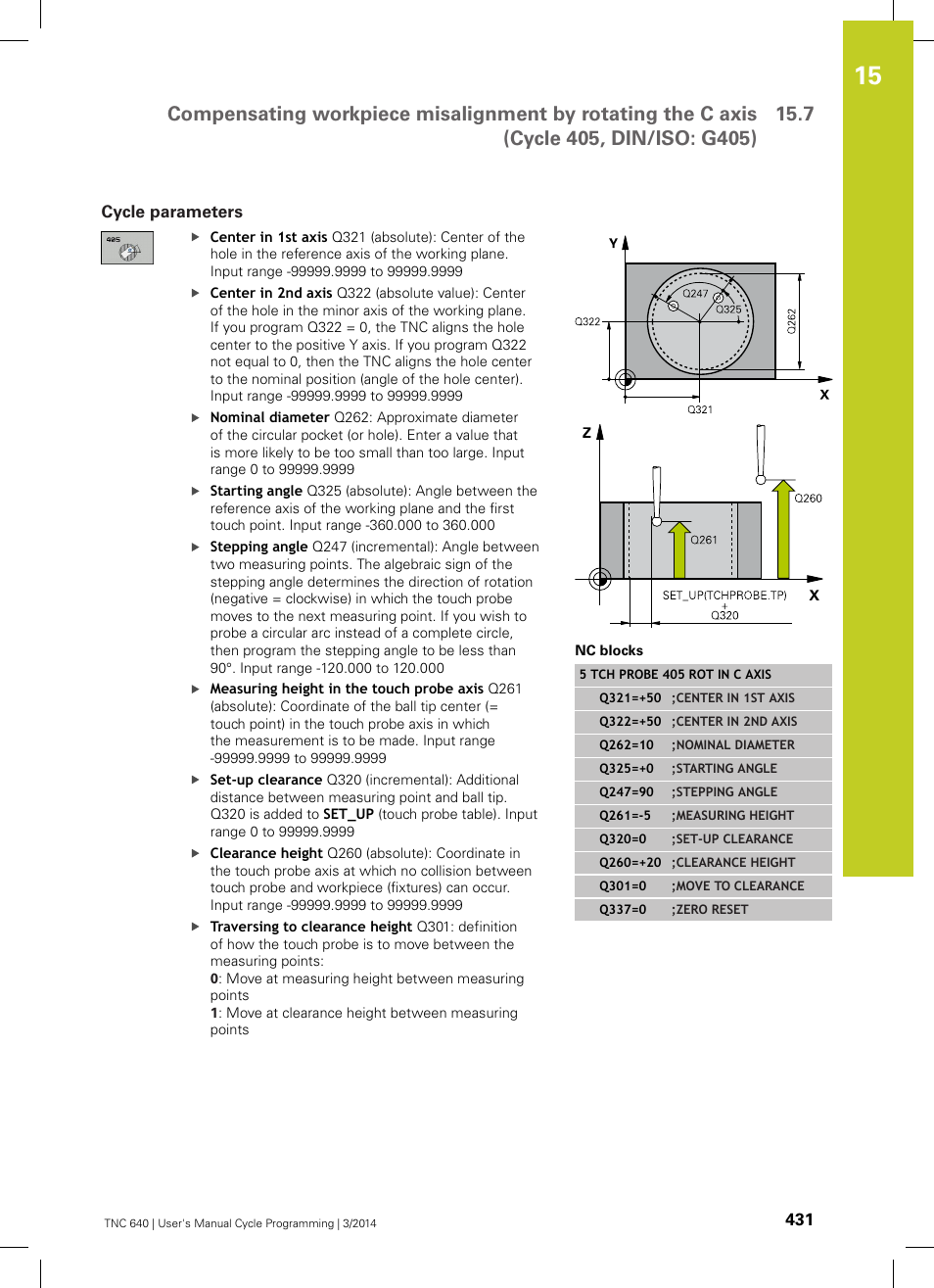 Cycle parameters | HEIDENHAIN TNC 640 (34059x-04) Cycle programming User Manual | Page 431 / 603