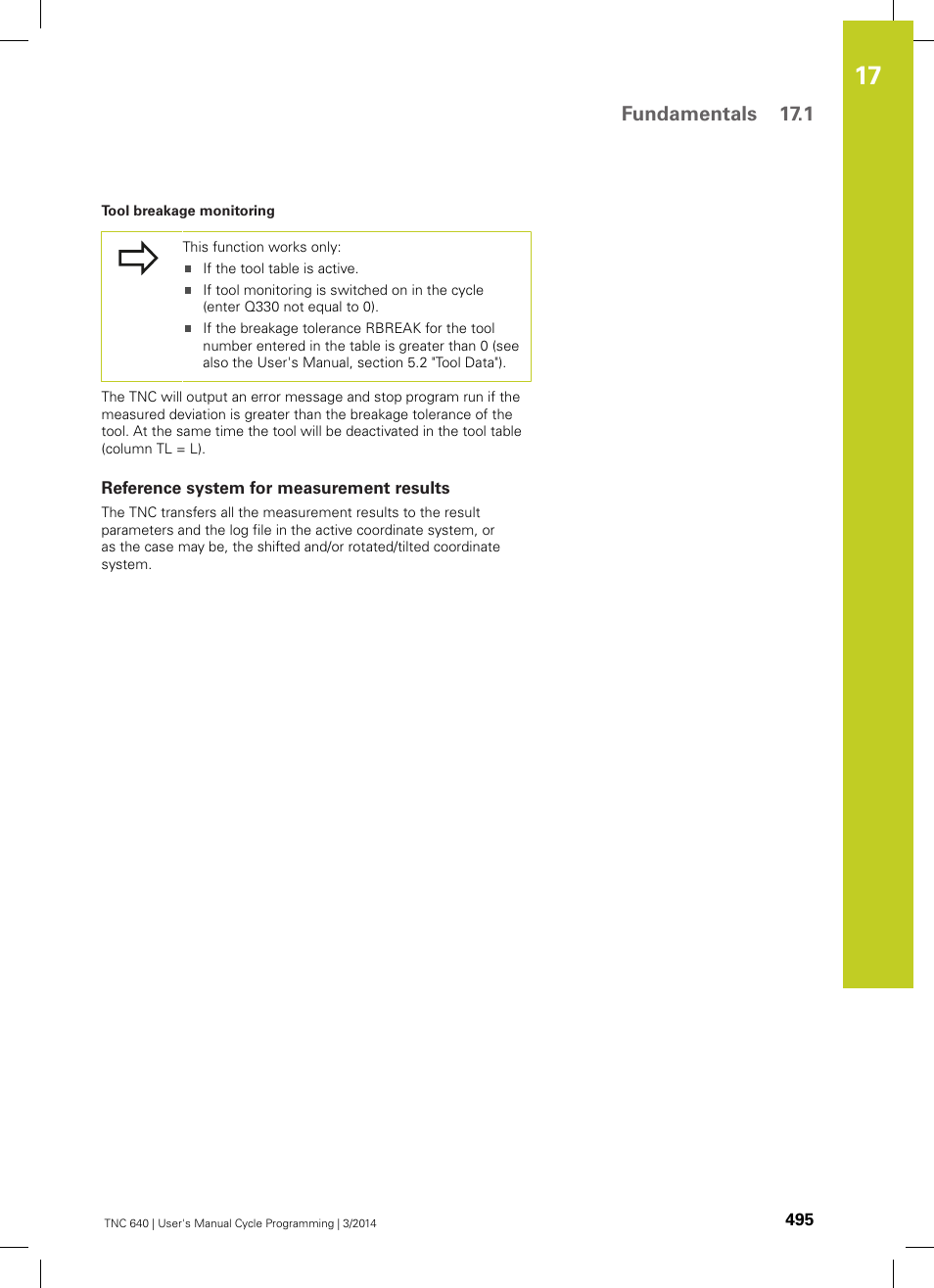 Reference system for measurement results, Fundamentals 17.1 | HEIDENHAIN TNC 640 (34059x-04) Cycle programming User Manual | Page 495 / 603
