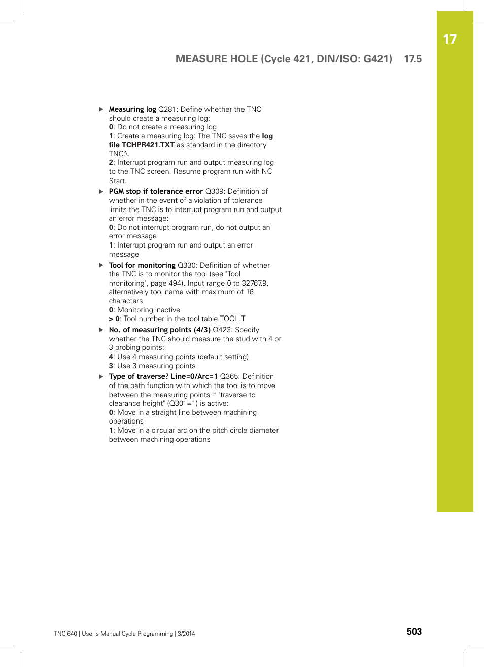 HEIDENHAIN TNC 640 (34059x-04) Cycle programming User Manual | Page 503 / 603