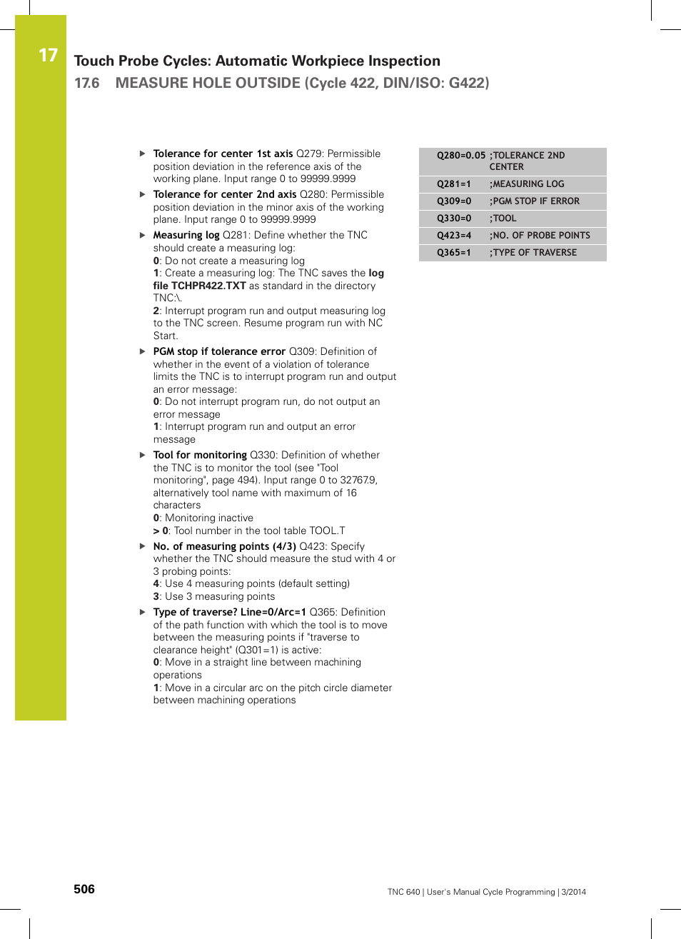 HEIDENHAIN TNC 640 (34059x-04) Cycle programming User Manual | Page 506 / 603