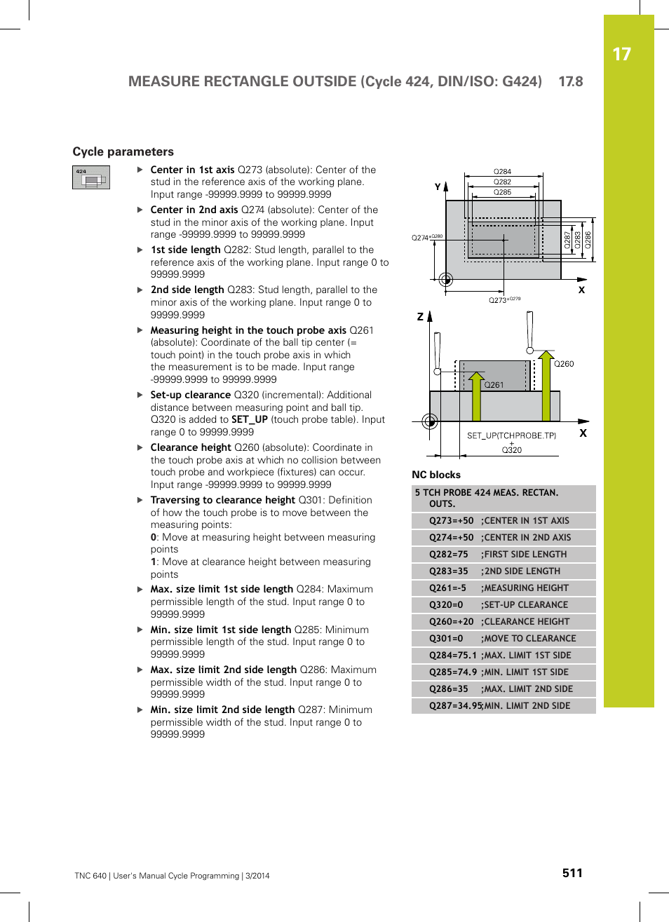 Cycle parameters | HEIDENHAIN TNC 640 (34059x-04) Cycle programming User Manual | Page 511 / 603