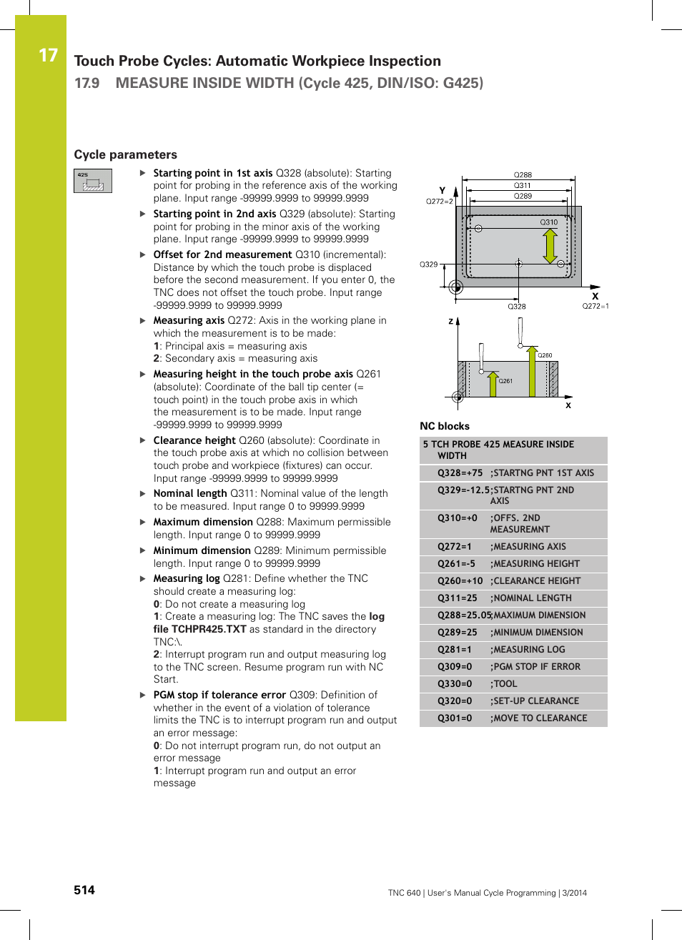 Cycle parameters | HEIDENHAIN TNC 640 (34059x-04) Cycle programming User Manual | Page 514 / 603