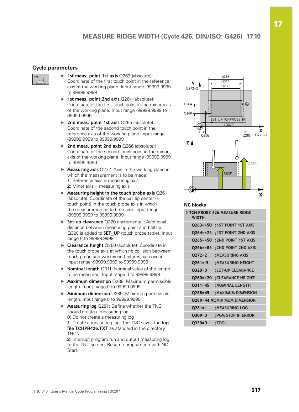 Cycle parameters | HEIDENHAIN TNC 640 (34059x-04) Cycle programming User Manual | Page 517 / 603