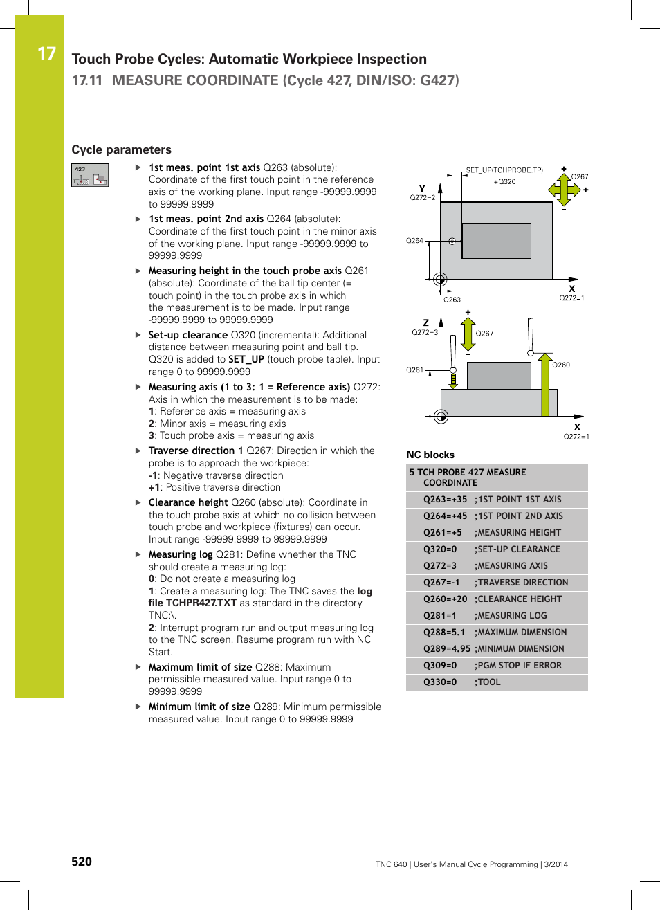 Cycle parameters | HEIDENHAIN TNC 640 (34059x-04) Cycle programming User Manual | Page 520 / 603