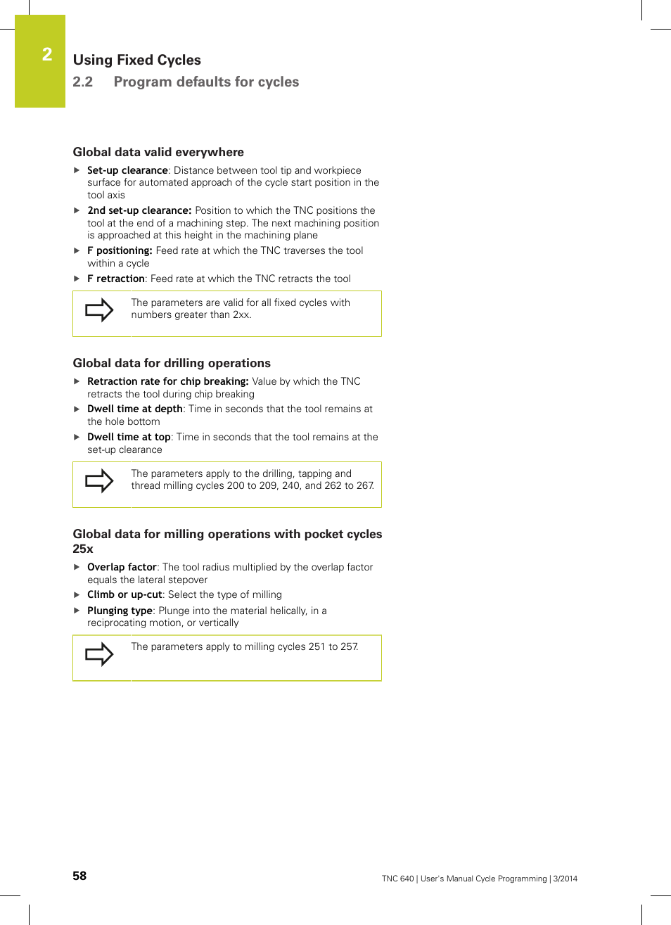 Global data valid everywhere, Global data for drilling operations | HEIDENHAIN TNC 640 (34059x-04) Cycle programming User Manual | Page 58 / 603