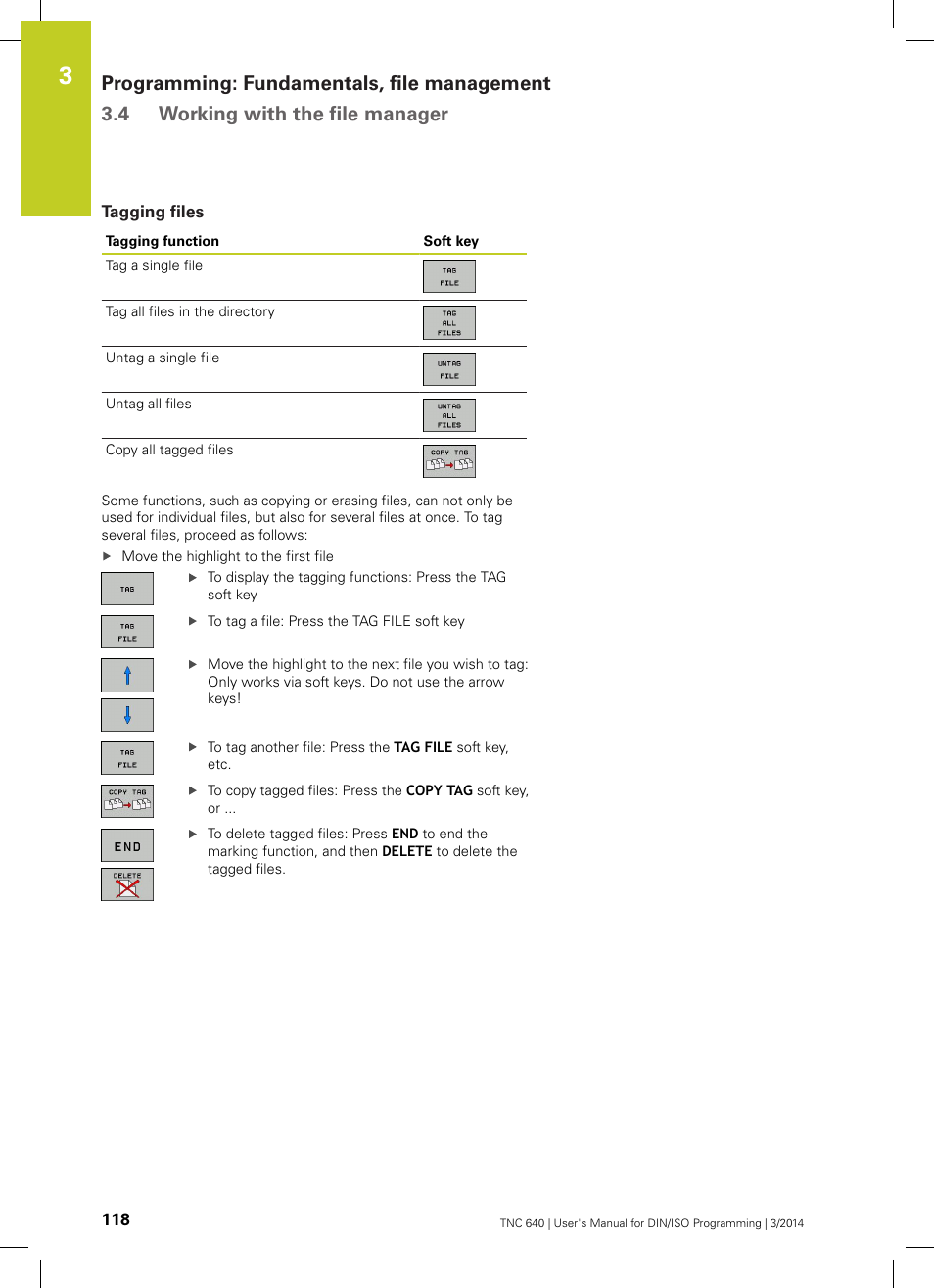 Tagging files | HEIDENHAIN TNC 640 (34059x-04) ISO programming User Manual | Page 118 / 645