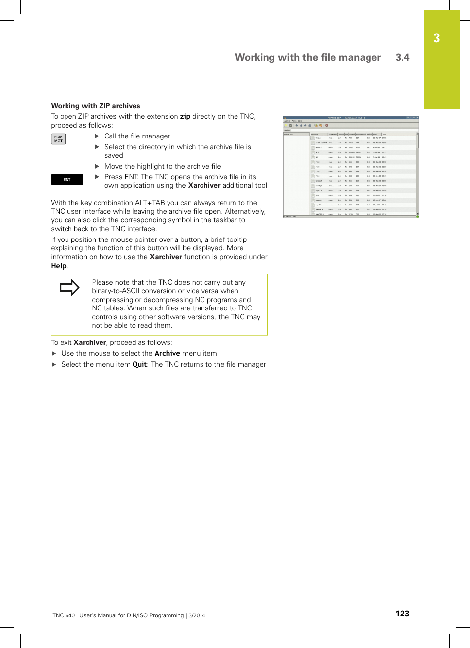 Working with the file manager 3.4 | HEIDENHAIN TNC 640 (34059x-04) ISO programming User Manual | Page 123 / 645