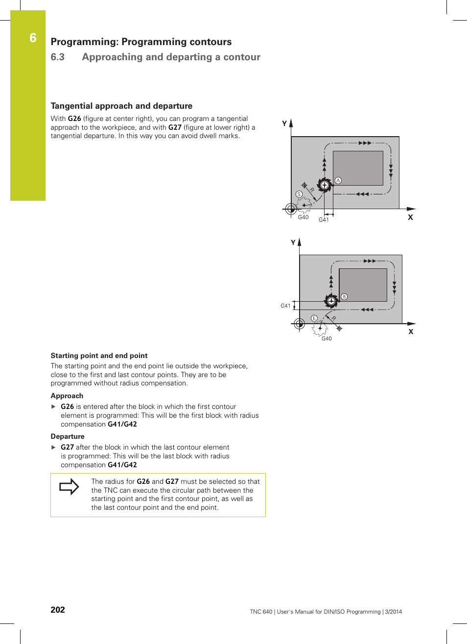 Tangential approach and departure | HEIDENHAIN TNC 640 (34059x-04) ISO programming User Manual | Page 202 / 645