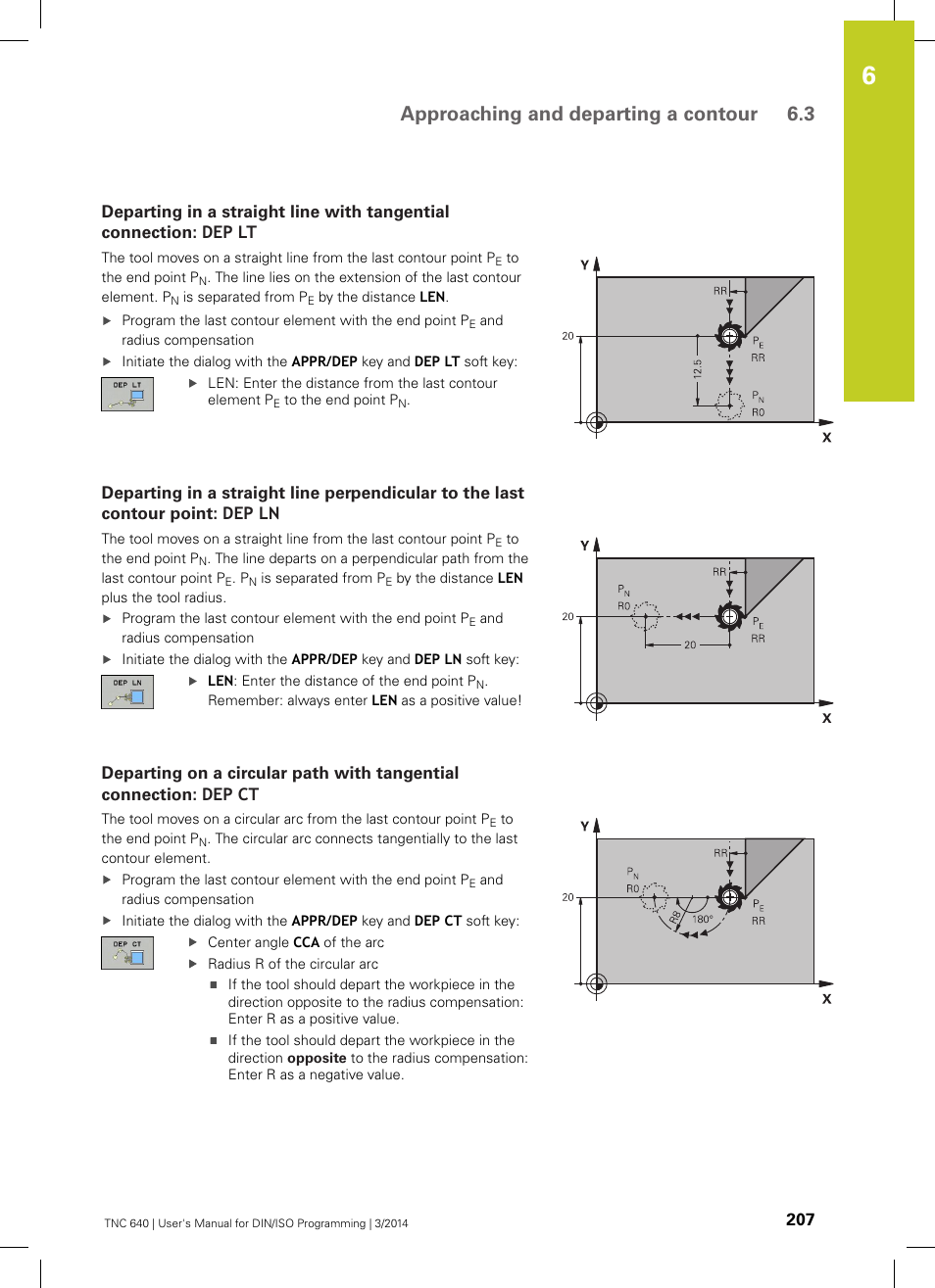 Approaching and departing a contour 6.3 | HEIDENHAIN TNC 640 (34059x-04) ISO programming User Manual | Page 207 / 645