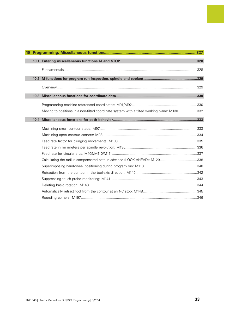 HEIDENHAIN TNC 640 (34059x-04) ISO programming User Manual | Page 33 / 645