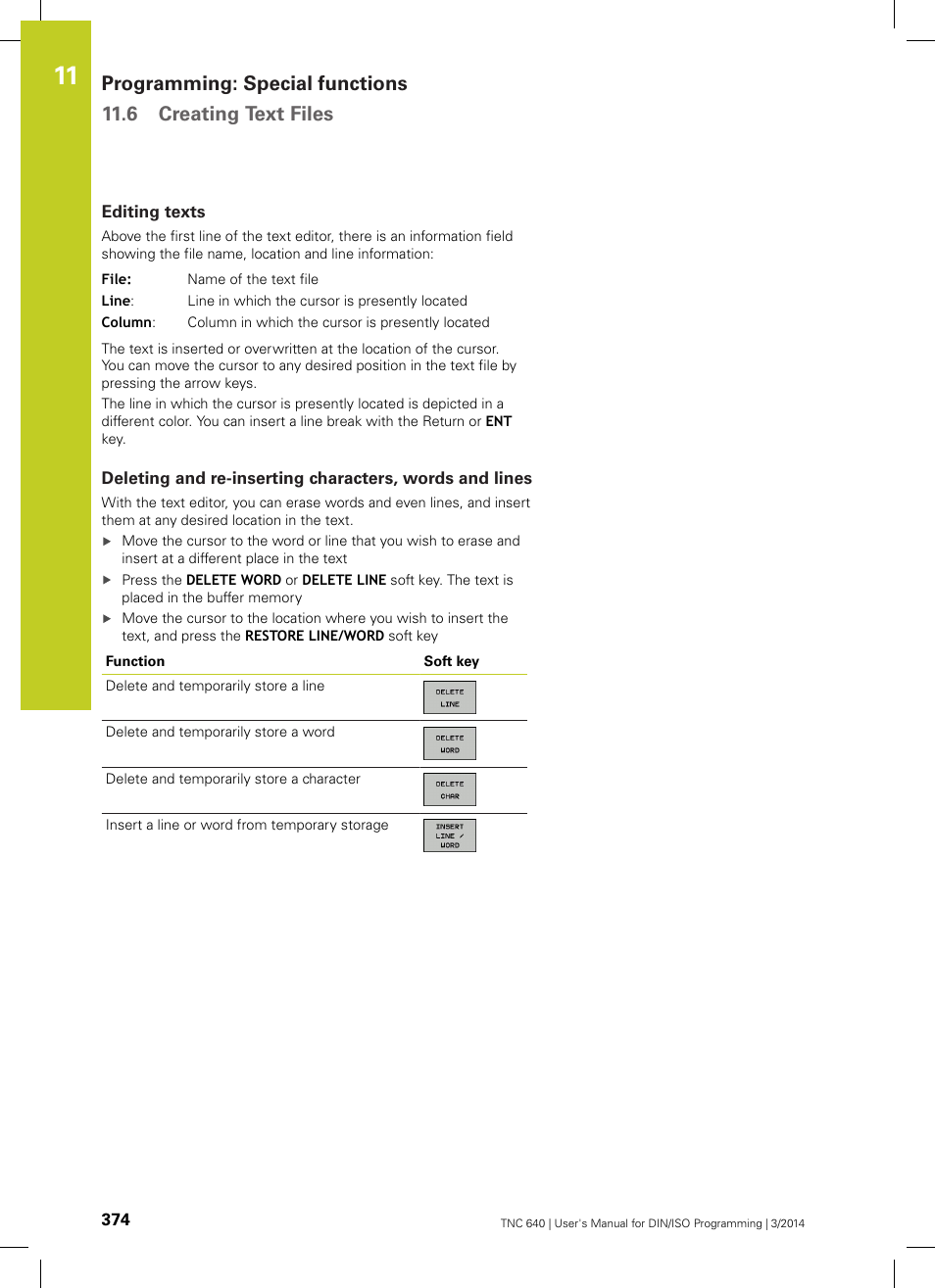 Editing texts | HEIDENHAIN TNC 640 (34059x-04) ISO programming User Manual | Page 374 / 645