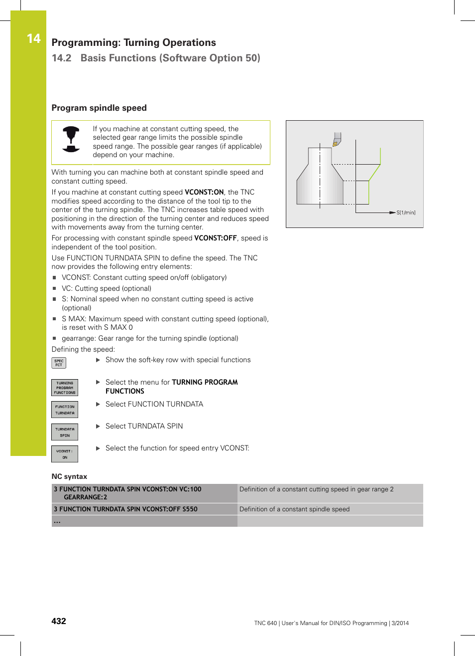 Program spindle speed, Or maximum speed ("program | HEIDENHAIN TNC 640 (34059x-04) ISO programming User Manual | Page 432 / 645