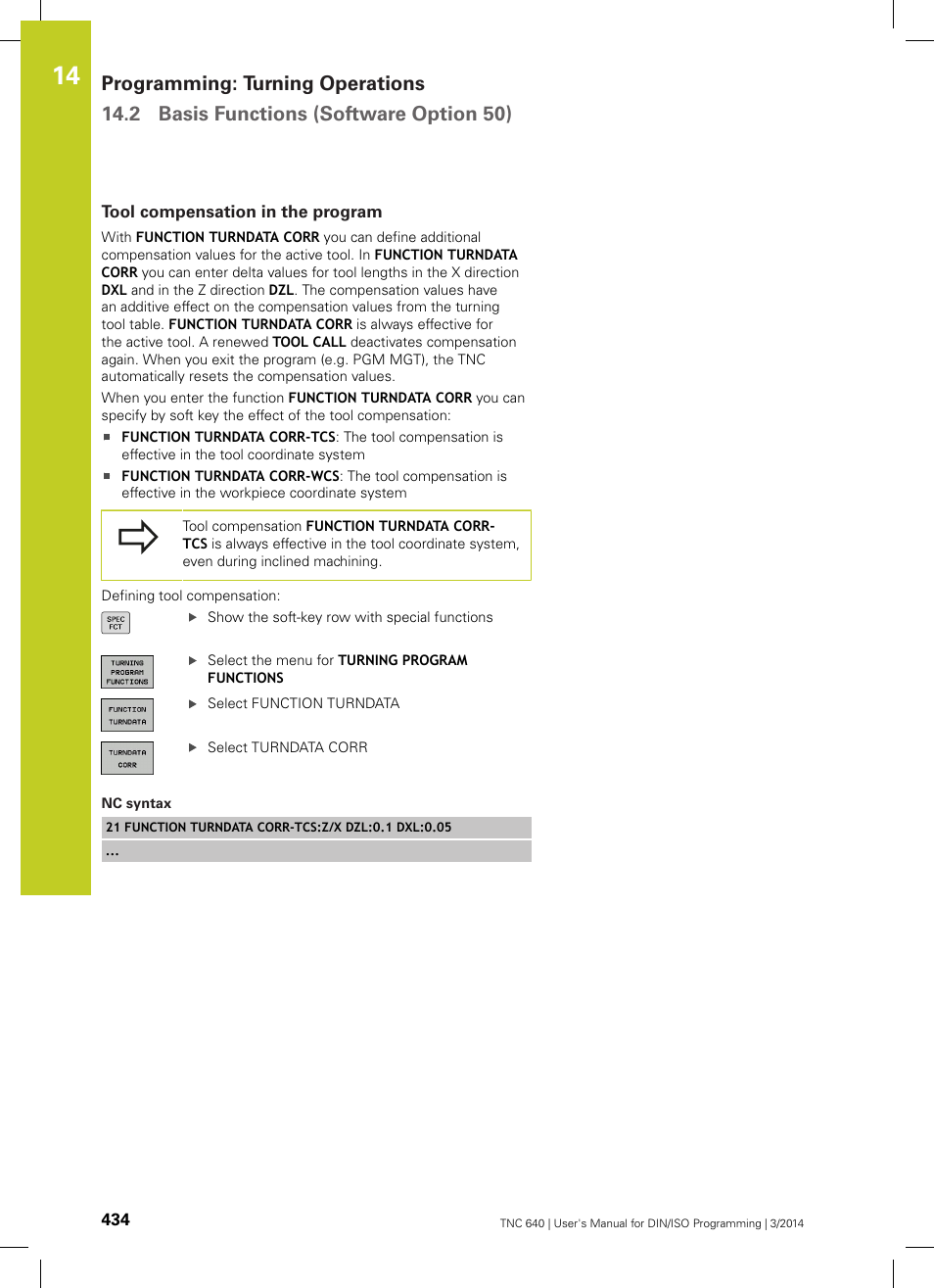 Tool compensation in the program | HEIDENHAIN TNC 640 (34059x-04) ISO programming User Manual | Page 434 / 645