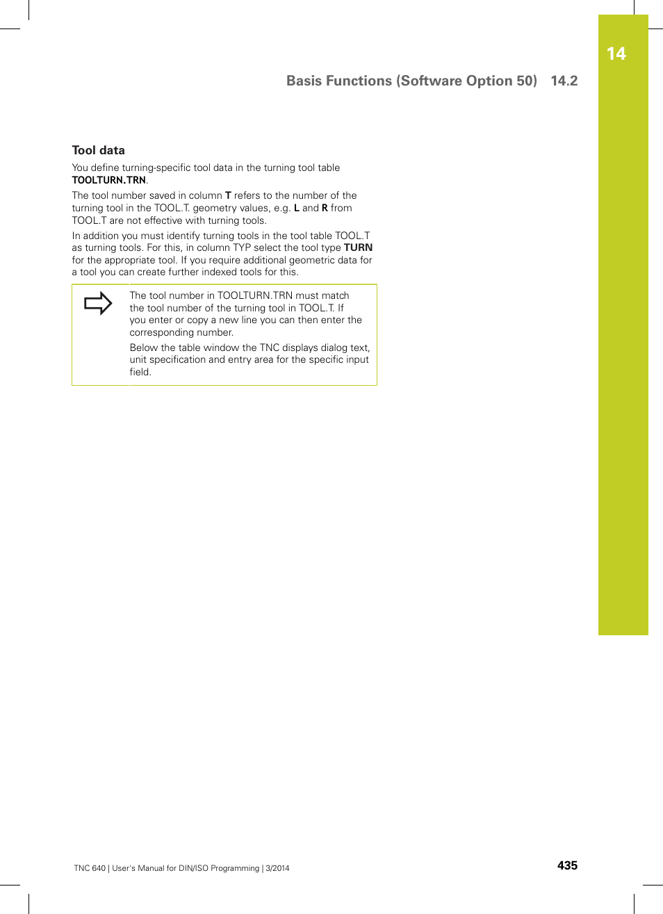 Tool data, Y the column name ("tool | HEIDENHAIN TNC 640 (34059x-04) ISO programming User Manual | Page 435 / 645