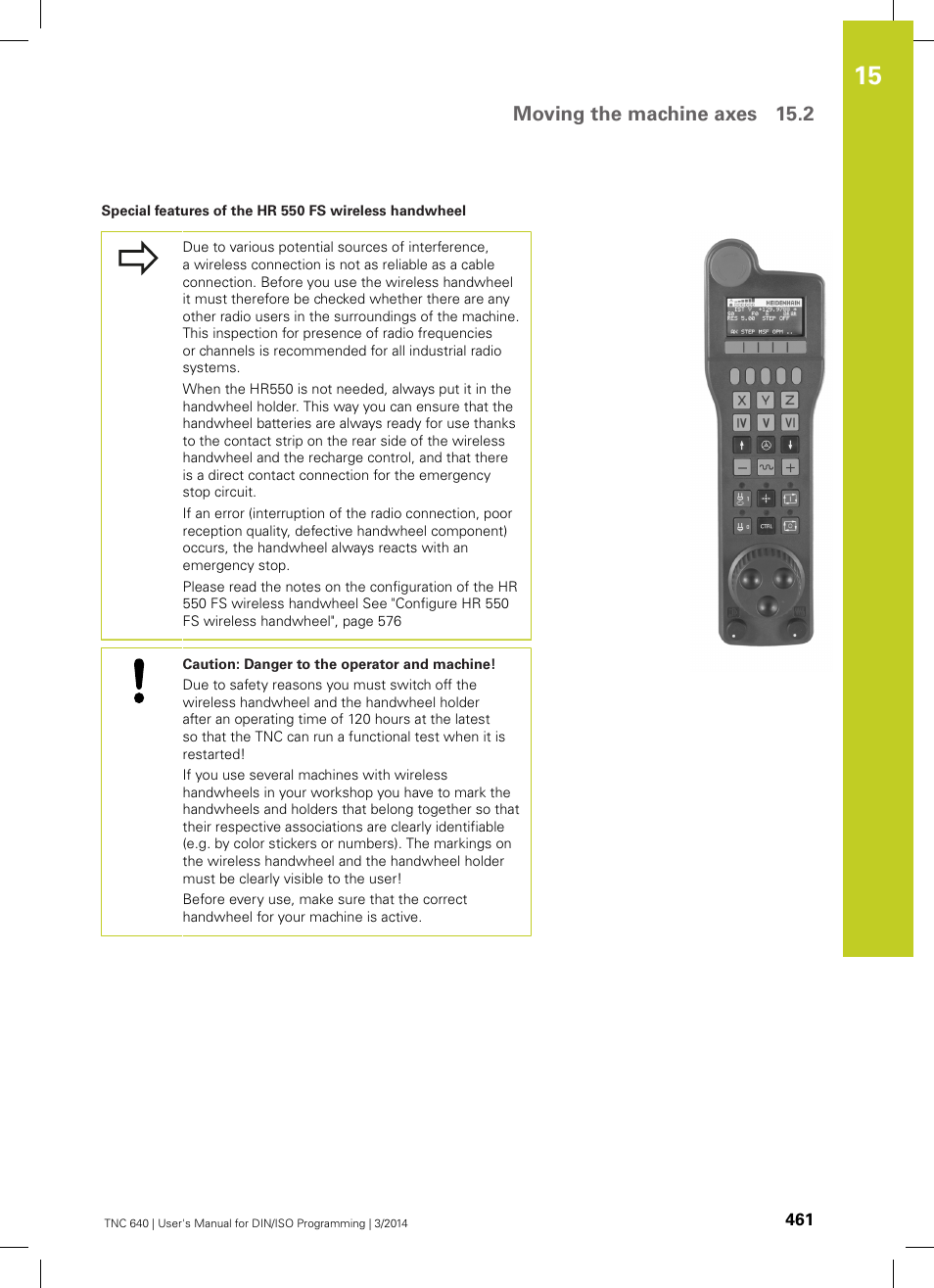 Moving the machine axes 15.2 | HEIDENHAIN TNC 640 (34059x-04) ISO programming User Manual | Page 461 / 645