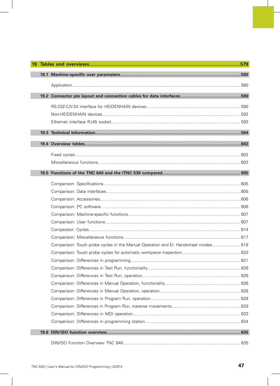 HEIDENHAIN TNC 640 (34059x-04) ISO programming User Manual | Page 47 / 645
