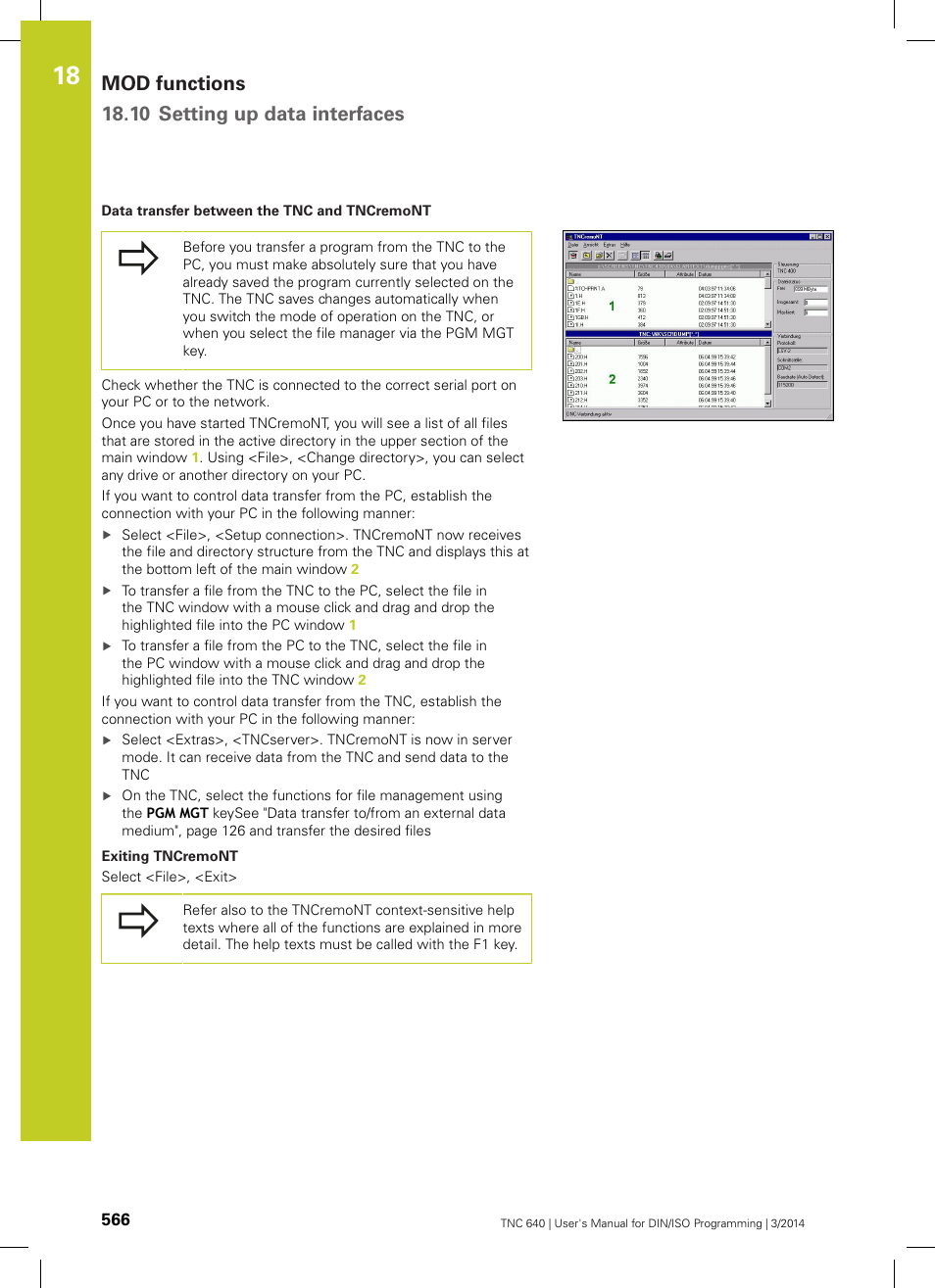 Mod functions 18.10 setting up data interfaces | HEIDENHAIN TNC 640 (34059x-04) ISO programming User Manual | Page 566 / 645