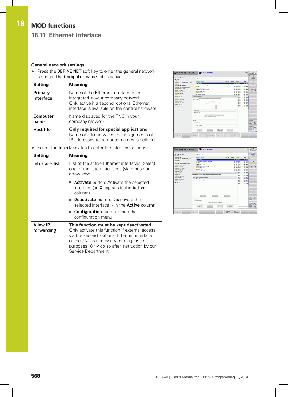 Mod functions 18.11 ethernet interface | HEIDENHAIN TNC 640 (34059x-04) ISO programming User Manual | Page 568 / 645