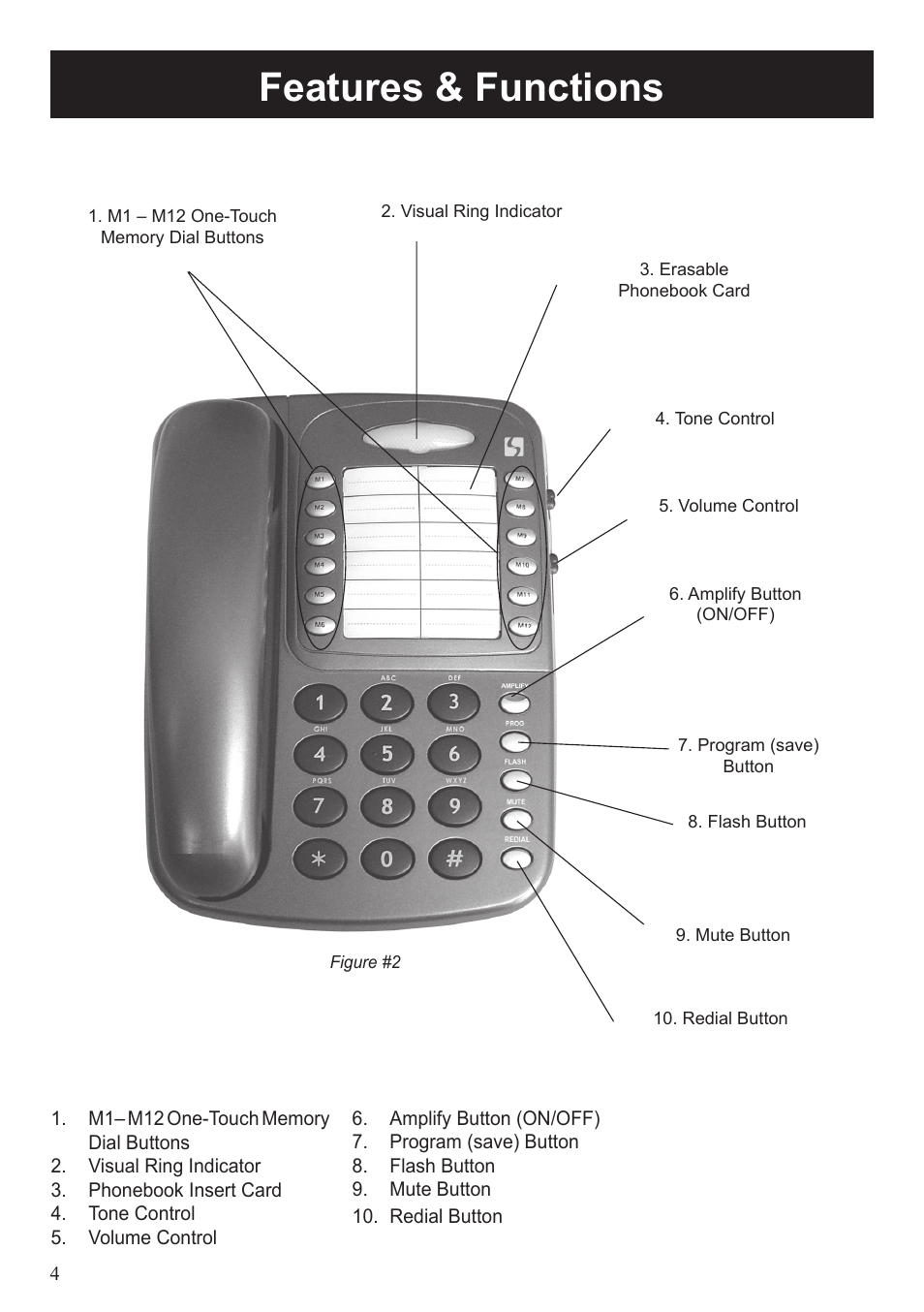 Features & functions | ClearSounds CL1100 User Manual | Page 4 / 18