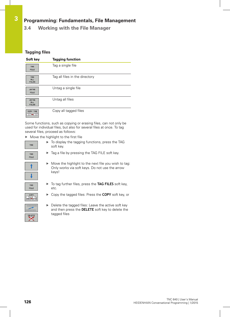 Tagging files | HEIDENHAIN TNC 640 (34059x-05) User Manual | Page 126 / 707