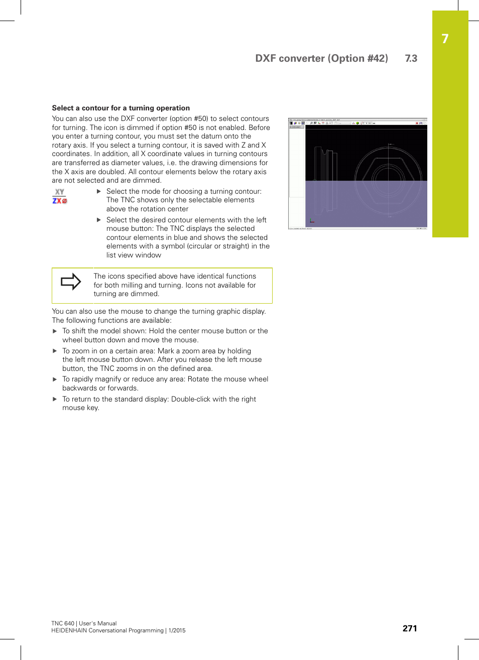 Dxf converter (option #42) 7.3 | HEIDENHAIN TNC 640 (34059x-05) User Manual | Page 271 / 707