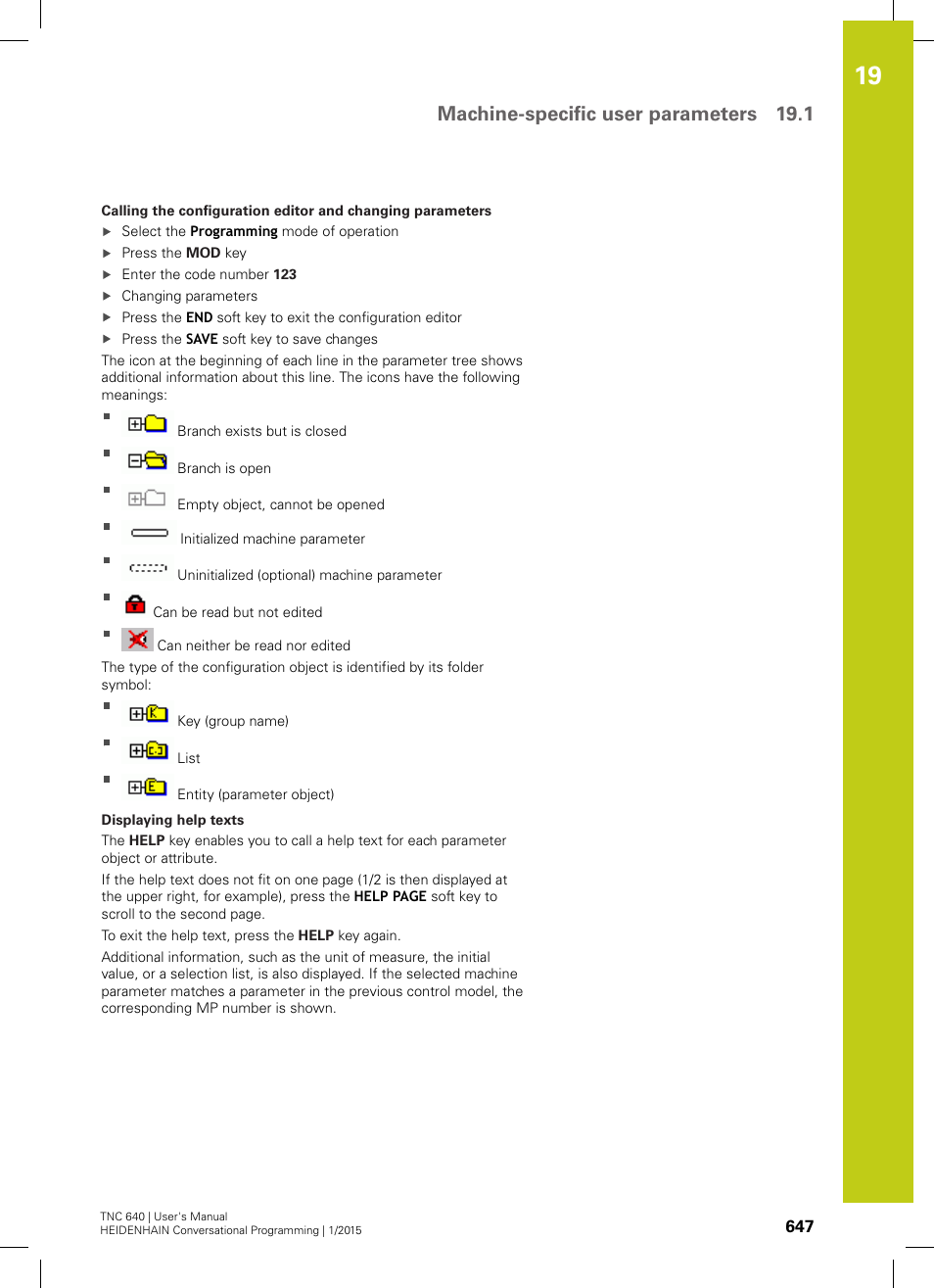 Machine-specific user parameters 19.1 | HEIDENHAIN TNC 640 (34059x-05) User Manual | Page 647 / 707