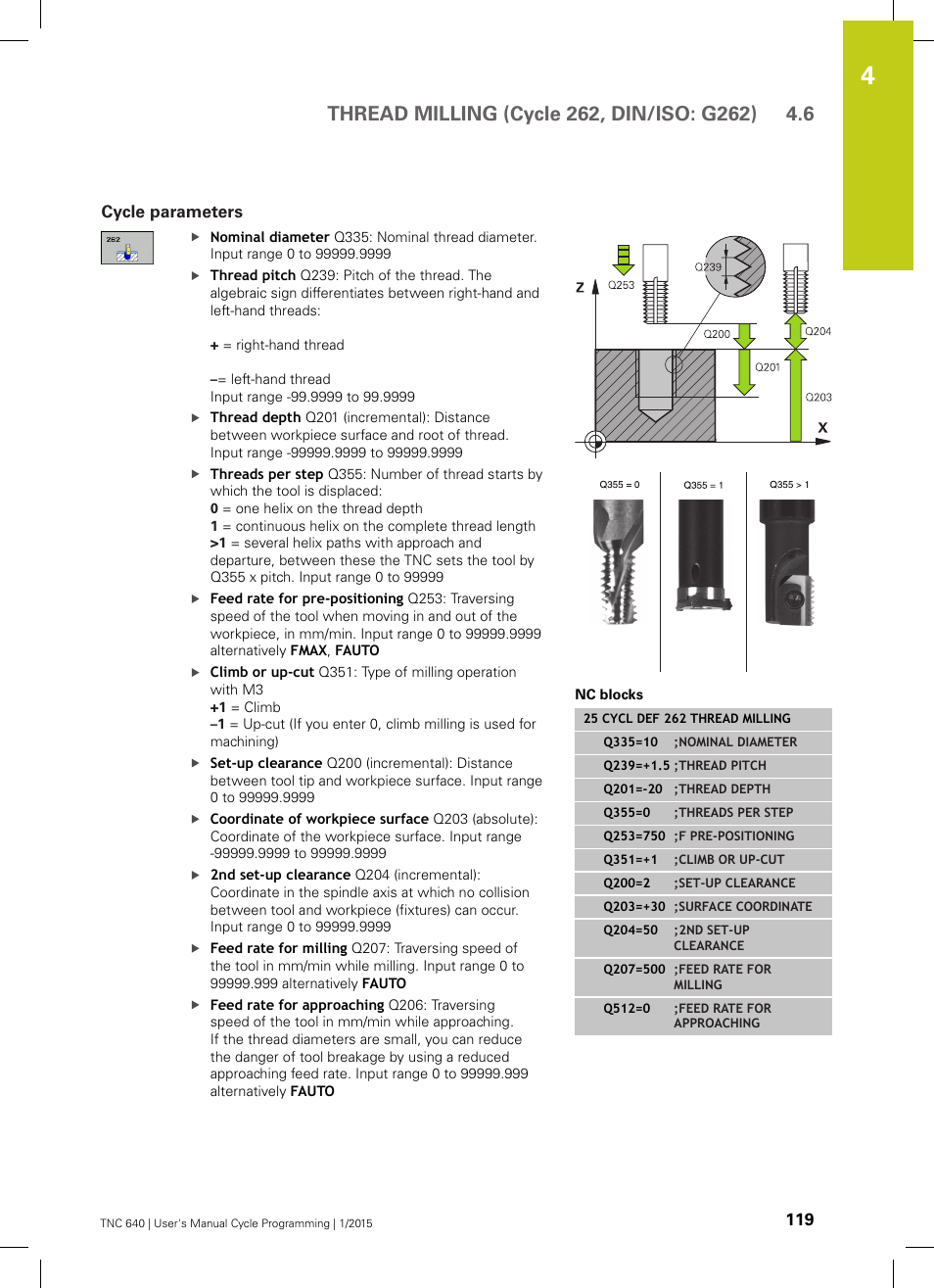 Cycle parameters | HEIDENHAIN TNC 640 (34059x-05) Cycle programming User Manual | Page 119 / 635