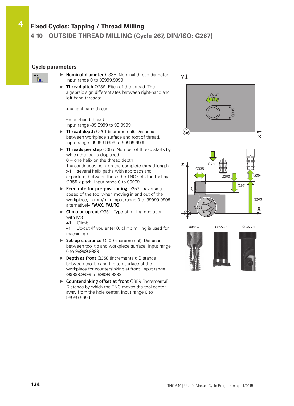 Cycle parameters | HEIDENHAIN TNC 640 (34059x-05) Cycle programming User Manual | Page 134 / 635