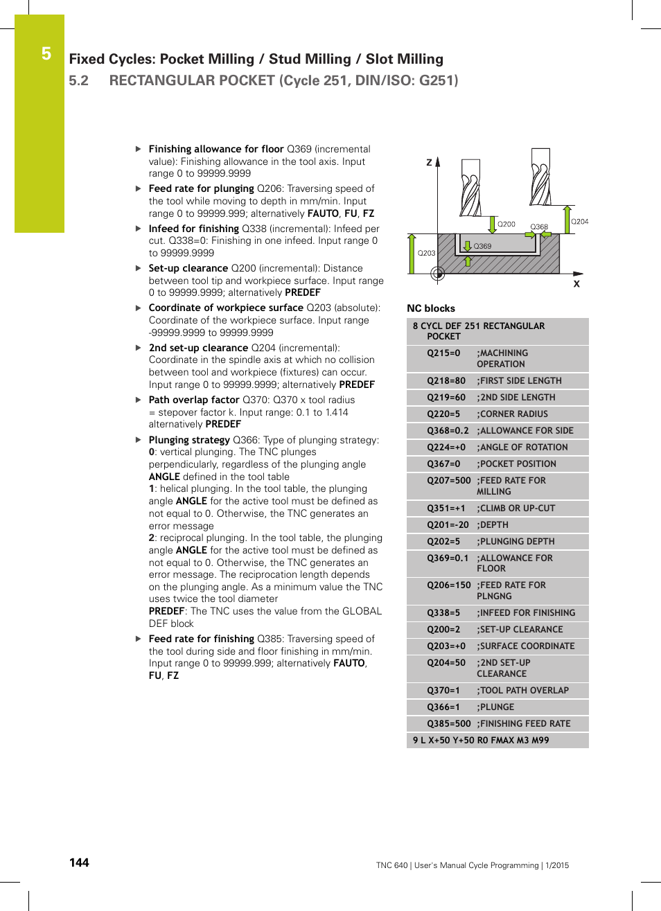 HEIDENHAIN TNC 640 (34059x-05) Cycle programming User Manual | Page 144 / 635