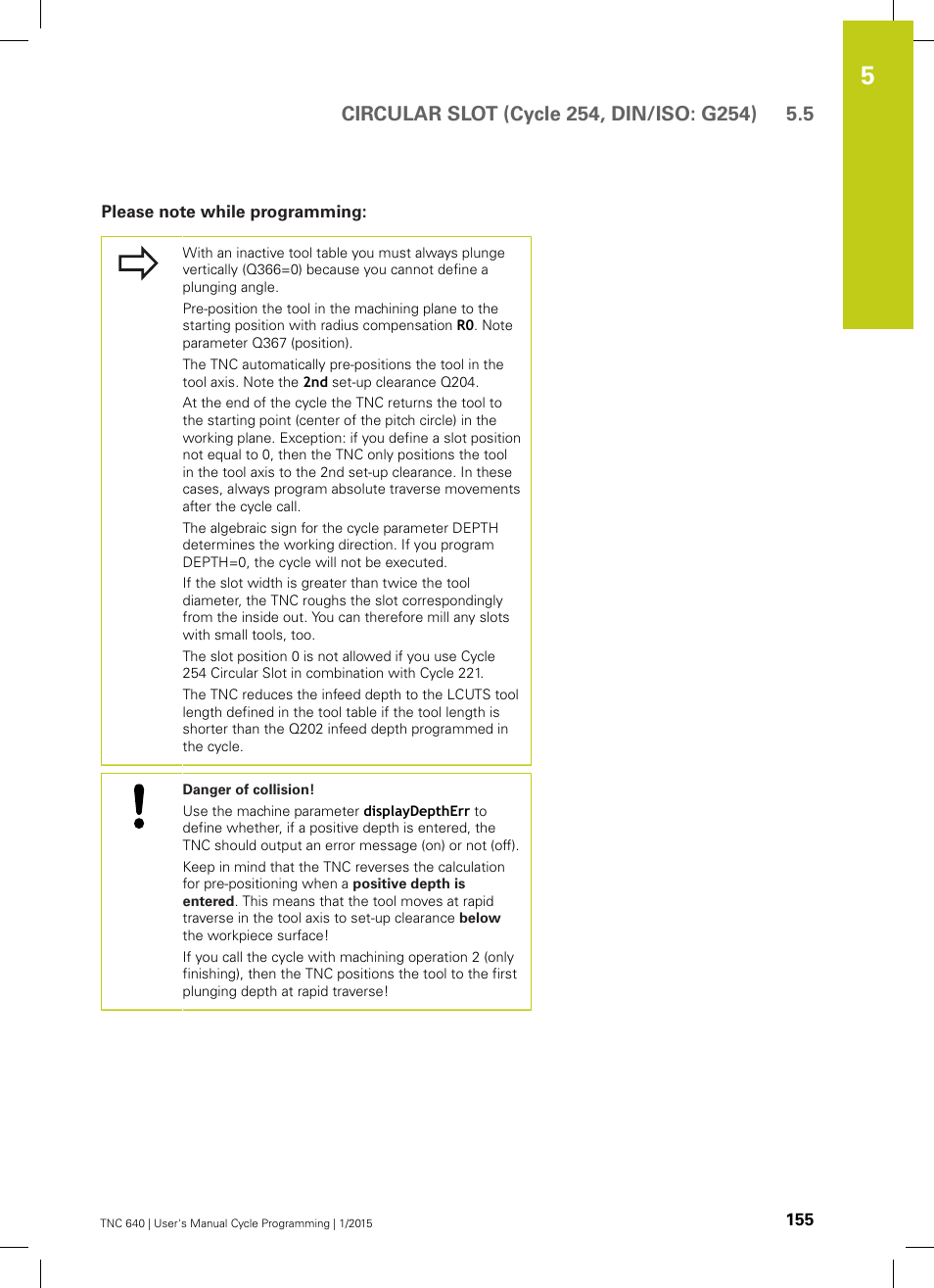 Please note while programming | HEIDENHAIN TNC 640 (34059x-05) Cycle programming User Manual | Page 155 / 635