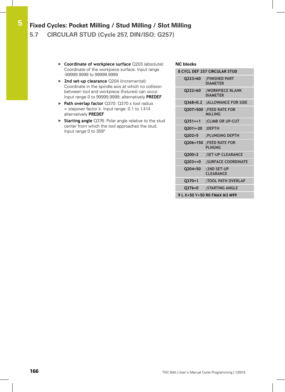 HEIDENHAIN TNC 640 (34059x-05) Cycle programming User Manual | Page 166 / 635