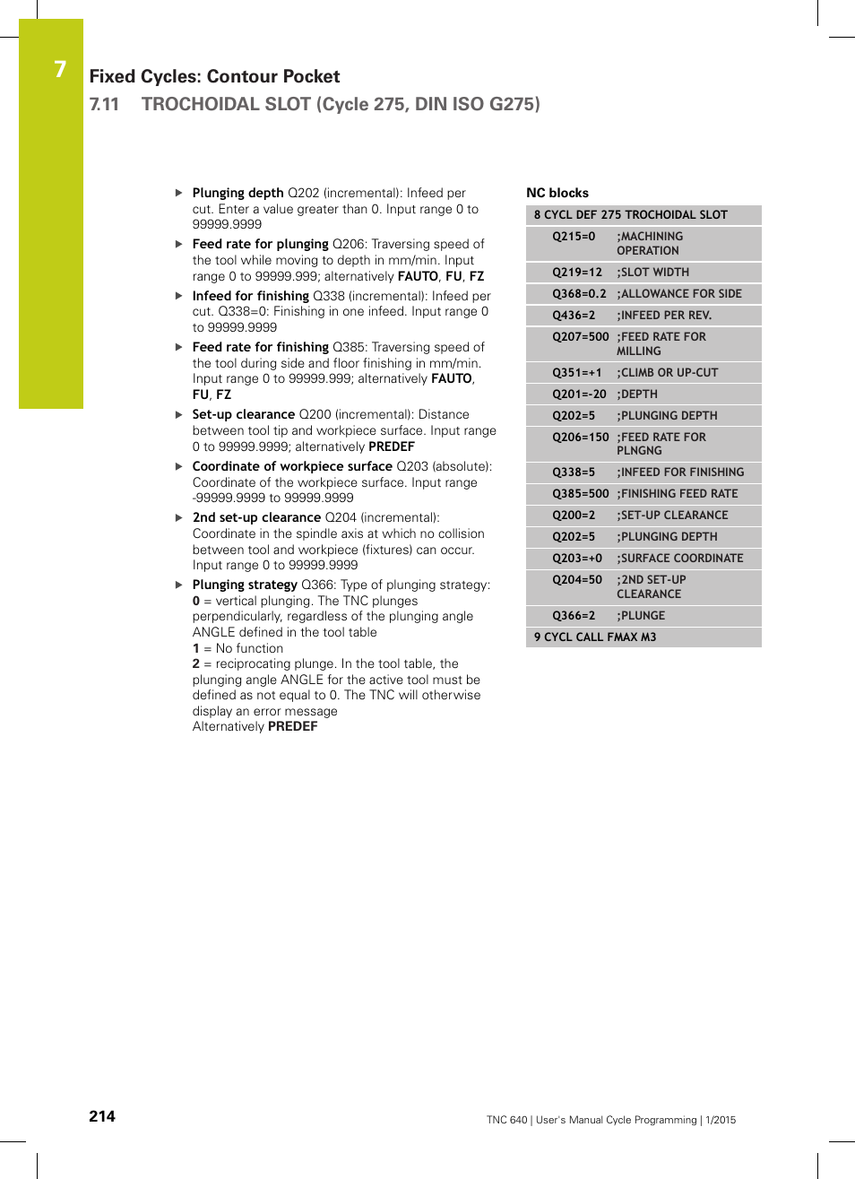HEIDENHAIN TNC 640 (34059x-05) Cycle programming User Manual | Page 214 / 635