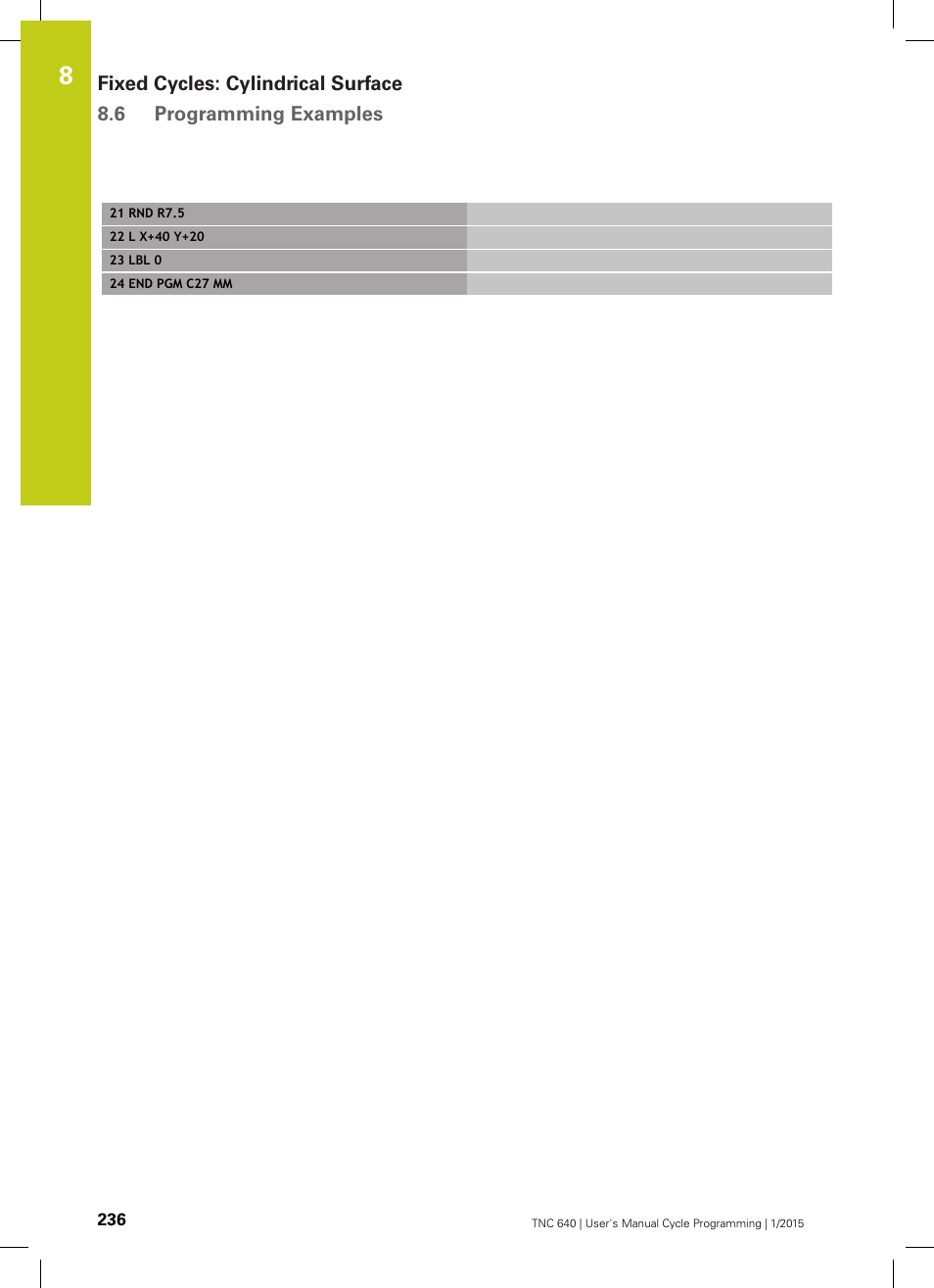 HEIDENHAIN TNC 640 (34059x-05) Cycle programming User Manual | Page 236 / 635