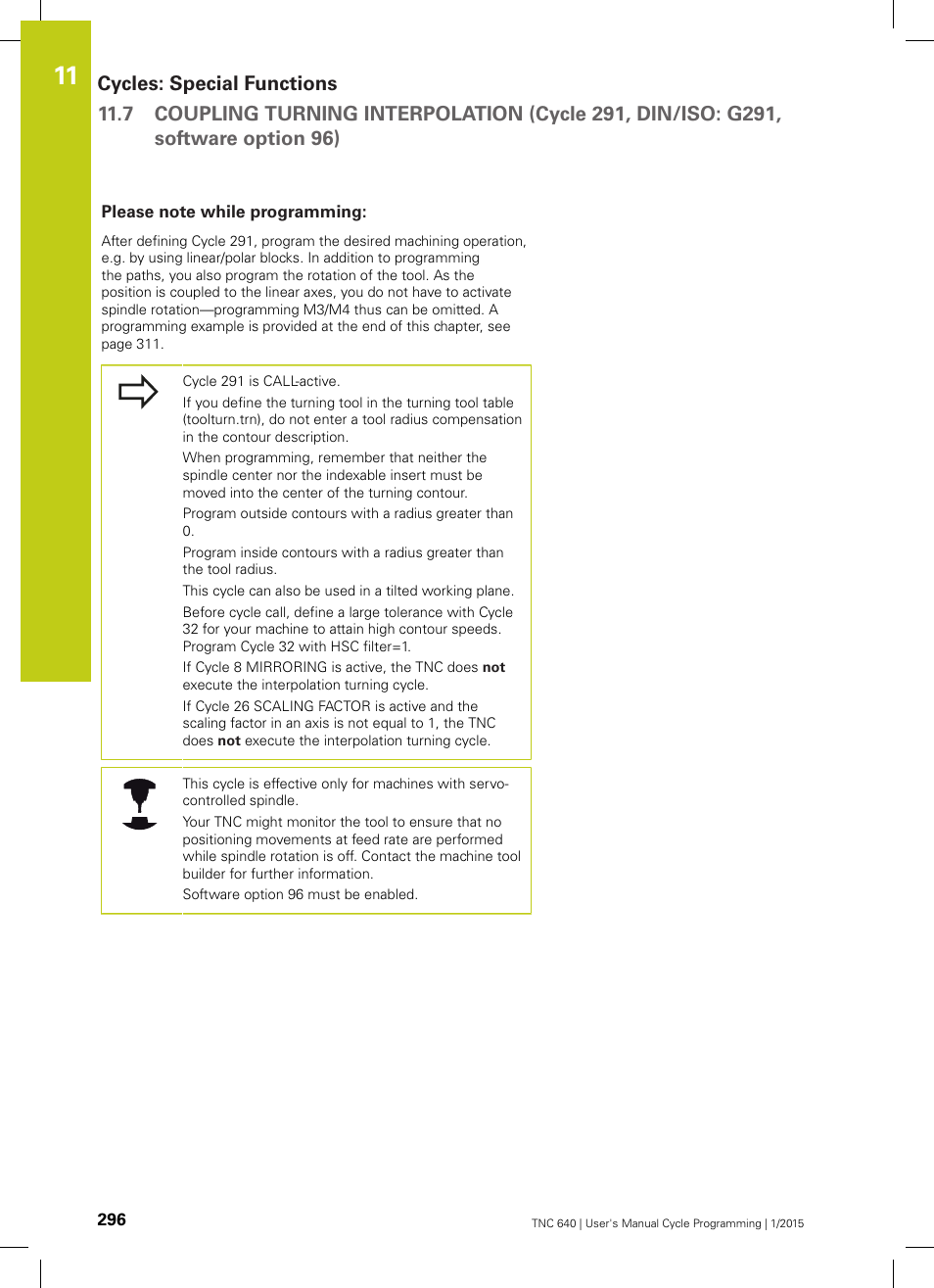 Please note while programming | HEIDENHAIN TNC 640 (34059x-05) Cycle programming User Manual | Page 296 / 635