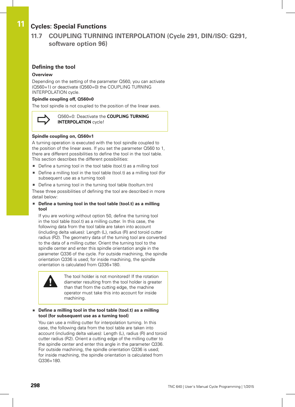 Defining the tool | HEIDENHAIN TNC 640 (34059x-05) Cycle programming User Manual | Page 298 / 635