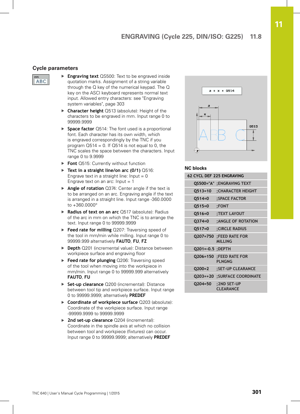 Cycle parameters | HEIDENHAIN TNC 640 (34059x-05) Cycle programming User Manual | Page 301 / 635